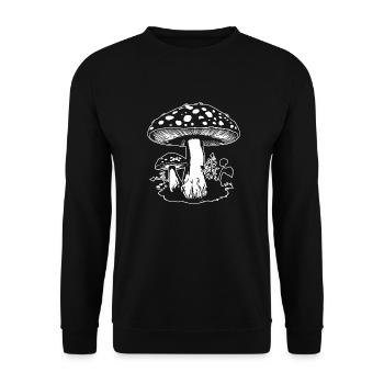 Pilz Pilzsammler Pilze Fungi - Unisex Pullover - Schwarz - Vorne - Alina (178cm) & Michal (187cm)
