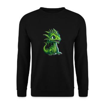 Bébé dragon, mignon, heureux, souriant - Sweat-shirt Unisexe - noir - Devant - Alina (178cm) & Michal (187cm)