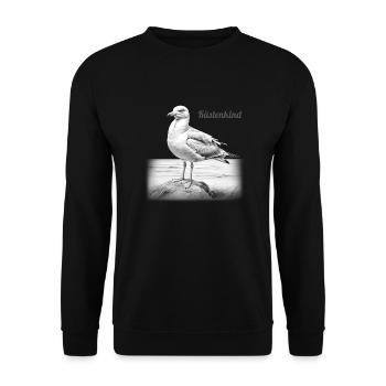 Möwe am Meer für alle Küstenkinder und mehr - Unisex Pullover - Schwarz - Vorne - Alina (178cm) & Michal (187cm)