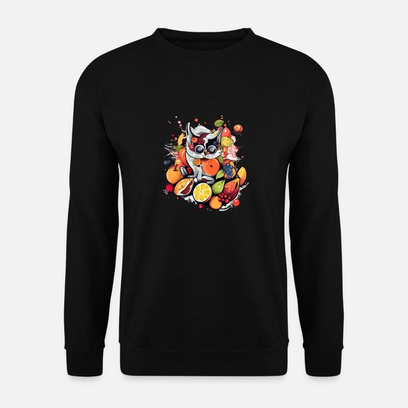 Leo the cat fruit - Unisex Sweatshirt - black
