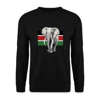 Elephant flag of Kenya - Unisex Sweatshirt - black - Front - Alina (178cm) & Michal (187cm)
