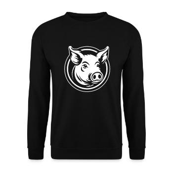 Pig Piggy Sow - Unisex Sweatshirt - black - Front - Alina (178cm) & Michal (187cm)