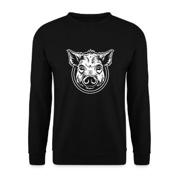 Pig Piggy Sow - Unisex Sweatshirt - black - Front - Alina (178cm) & Michal (187cm)