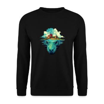 Crocodile à l’affût - Sweat-shirt Unisexe - noir - Devant - Alina (178cm) & Michal (187cm)