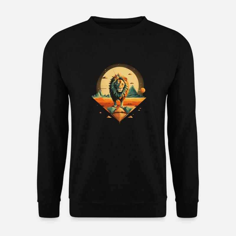 Löwe in der Sonne - Unisex Pullover - Schwarz