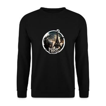 La tour Eiffel à l'honneur - Sweat-shirt Unisexe - noir - Devant - Alina (178cm) & Michal (187cm)