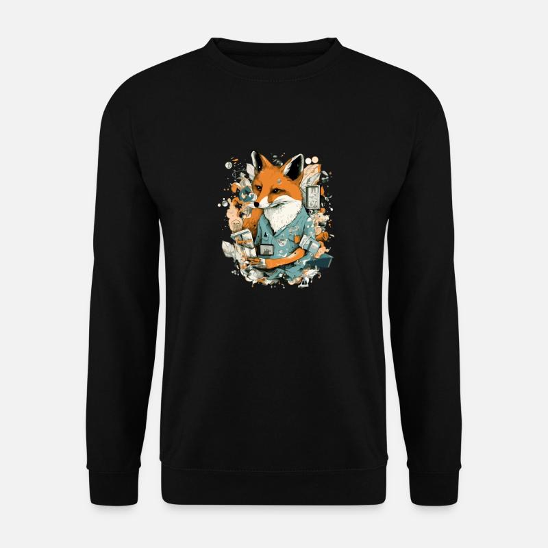 Fox and his diary - Unisex Sweatshirt - black