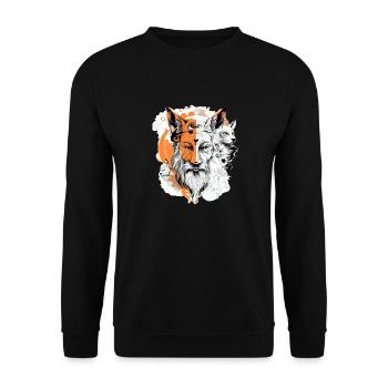 Hiros feline god - Unisex Sweatshirt - black - Front - Alina (178cm) & Michal (187cm)