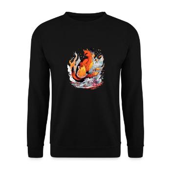 Ricky the phoenix - Unisex Sweatshirt - black - Front - Alina (178cm) & Michal (187cm)