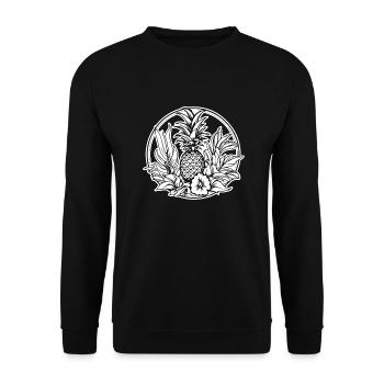 Ananas - Unisex Pullover - Schwarz - Vorne - Alina (178cm) & Michal (187cm)
