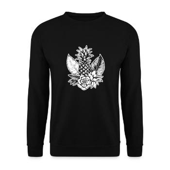Ananas - Unisex Pullover - Schwarz - Vorne - Alina (178cm) & Michal (187cm)