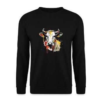 Lika die Kuh - Unisex Pullover - Schwarz - Vorne - Alina (178cm) & Michal (187cm)