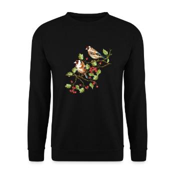 Bunte Vögel - Unisex Pullover - Schwarz - Vorne - Alina (178cm) & Michal (187cm)