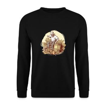 Die Ernte in der alten Nr. 2 - Unisex Pullover - Schwarz - Vorne - Alina (178cm) & Michal (187cm)