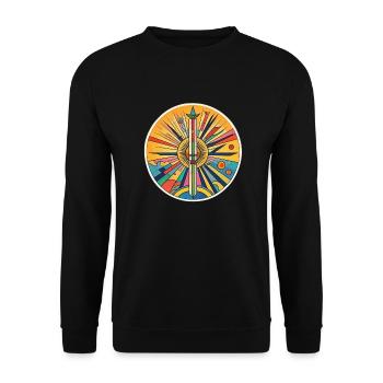 summer illusion - Unisex Sweatshirt - black - Front - Alina (178cm) & Michal (187cm)