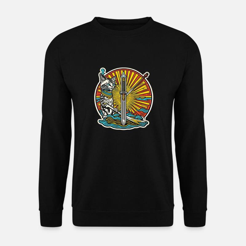 Die Schutzkatze des Sommerstrandes - Unisex Pullover - Schwarz