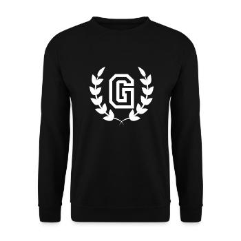 Buchstabe g sport - Unisex Pullover - Schwarz - Vorne - Alina (178cm) & Michal (187cm)