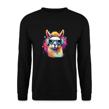 Happy Alpaga Rainbow Art - Sweat-shirt Unisexe - noir - Devant - Alina (178cm) & Michal (187cm)