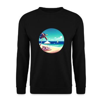 Vacances d’été Palm Beach Palm Islands Island Sun - Sweat-shirt Unisexe - noir - Devant - Alina (178cm) & Michal (187cm)