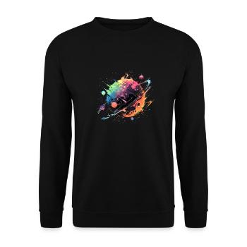 Planet - Unisex Sweatshirt - black - Front - Alina (178cm) & Michal (187cm)