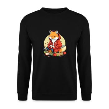 Pomo le renard - Sweat-shirt Unisexe - noir - Devant - Alina (178cm) & Michal (187cm)