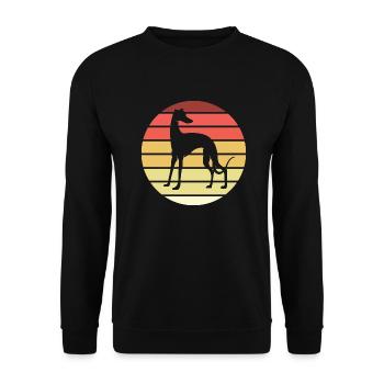 Whippet Retro Hund - Unisex Pullover - Schwarz - Vorne - Alina (178cm) & Michal (187cm)