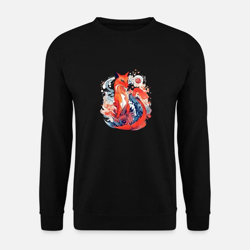 Mowglo der elegante Fuchs - Unisex Pullover - Schwarz