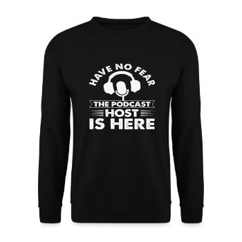 N’ayez pas peur L’animateur de podcast est ici - Sweat-shirt Unisexe - noir - Devant - Alina (178cm) & Michal (187cm)