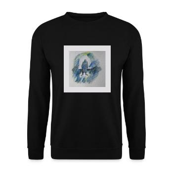 mensch allein - Unisex Pullover - Schwarz - Vorne - Alina (178cm) & Michal (187cm)