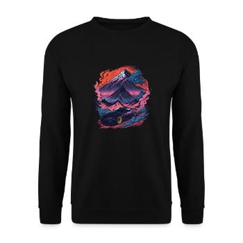 Voitures de sport en montagne - Sweat-shirt Unisexe - noir - Devant - Alina (178cm) & Michal (187cm)
