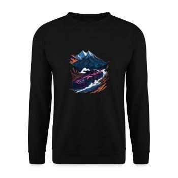 Voitures de course en montagne - Sweat-shirt Unisexe - noir - Devant - Alina (178cm) & Michal (187cm)