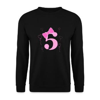 5e anniversaire fille - Sweat-shirt Unisexe - noir - Devant - Alina (178cm) & Michal (187cm)