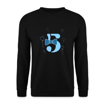 5e anniversaire garçon - Sweat-shirt Unisexe - noir - Devant - Alina (178cm) & Michal (187cm)