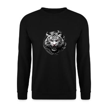 Tiger König - Unisex Pullover - Schwarz - Vorne - Alina (178cm) & Michal (187cm)