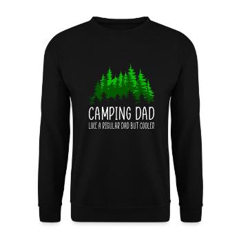 Camping Dad Spruch Geschenk Natur - Unisex Pullover - Schwarz - Vorne - Alina (178cm) & Michal (187cm)