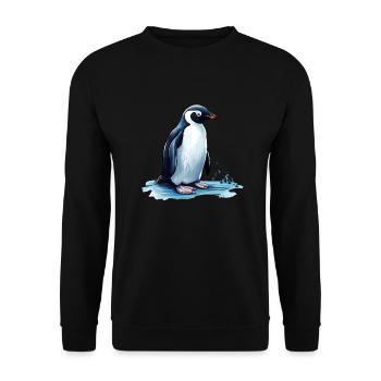 Pingouin en smoking - Sweat-shirt Unisexe - noir - Devant - Alina (178cm) & Michal (187cm)