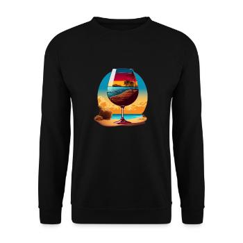 Vin rouge sur la plage - Sweat-shirt Unisexe - noir - Devant - Alina (178cm) & Michal (187cm)