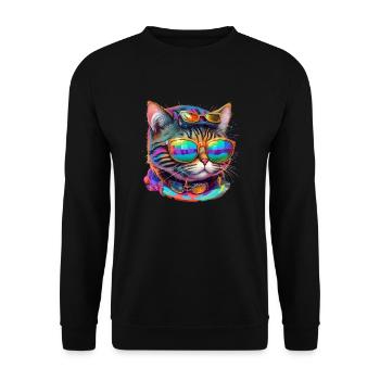 Le chat le plus cool du monde - Sweat-shirt Unisexe - noir - Devant - Alina (178cm) & Michal (187cm)