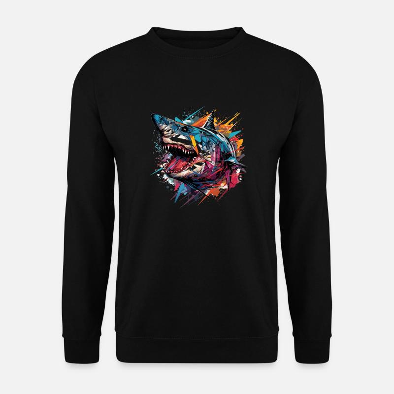 Hai abstrakt - Unisex Pullover - Schwarz