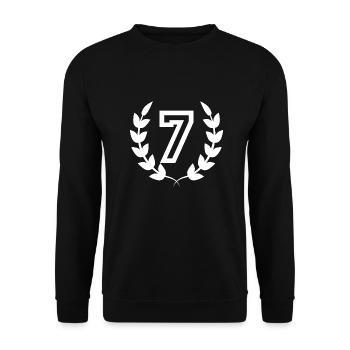 7th birthday-gift idea 7 years - Unisex Sweatshirt - black - Front - Alina (178cm) & Michal (187cm)