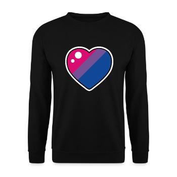 Heart (Bisexual flag) - Unisex Sweatshirt - black - Front - Alina (178cm) & Michal (187cm)