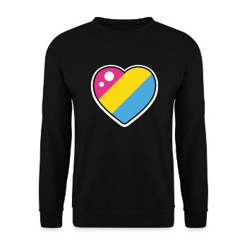 Heart (Pansexual Flag) - Unisex Sweatshirt - black - Front - Alina (178cm) & Michal (187cm)