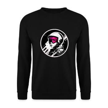 retro vintage space - Unisex Pullover - Schwarz - Vorne - Alina (178cm) & Michal (187cm)