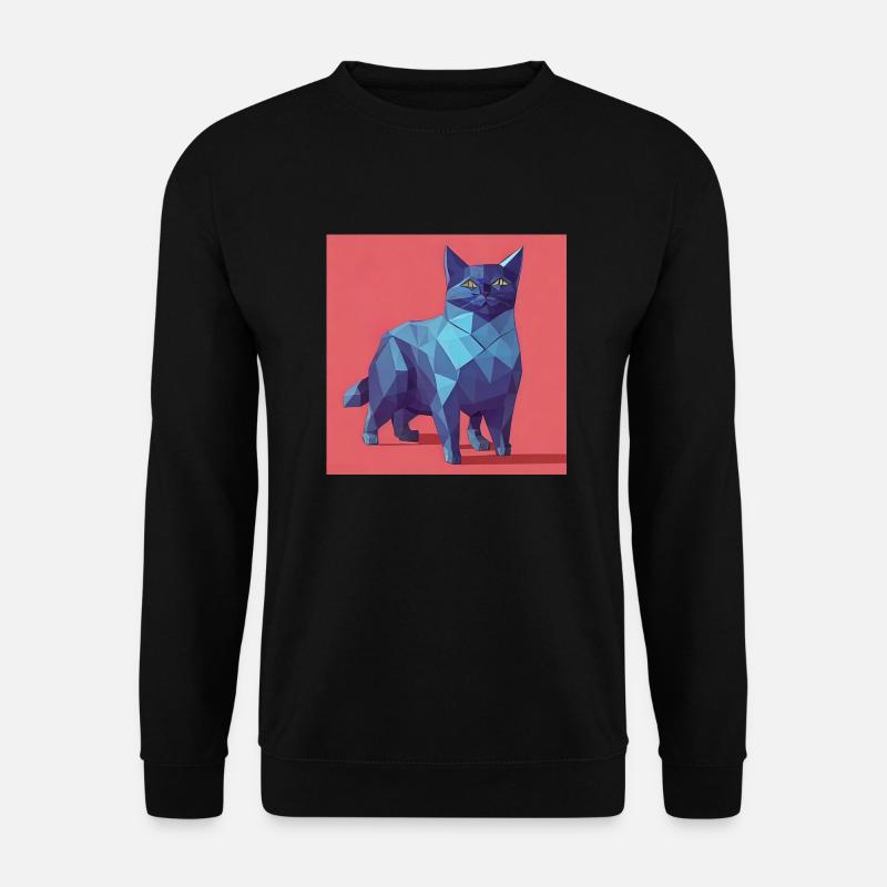 Origami-Katze - Unisex Pullover - Schwarz