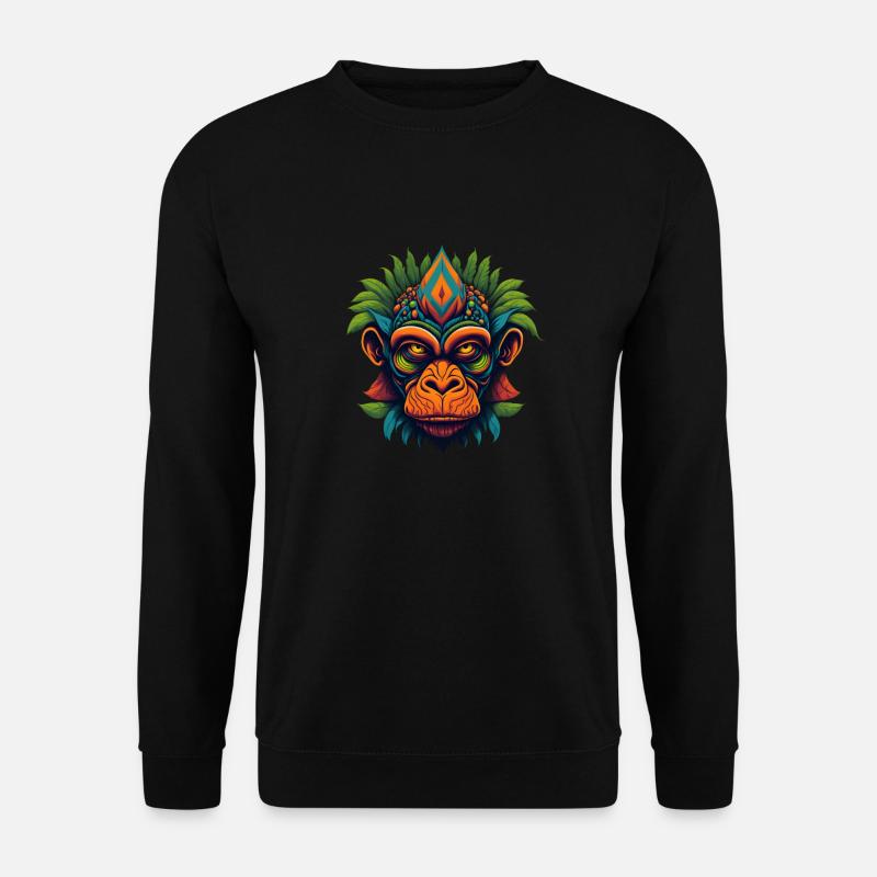 Trippy Monkey Primate Jungle - Unisex Sweatshirt - black
