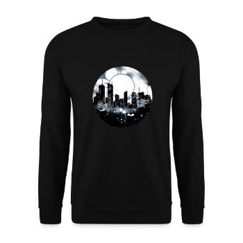 La ville dans la nuit - Sweat-shirt Unisexe - noir - Devant - Alina (178cm) & Michal (187cm)