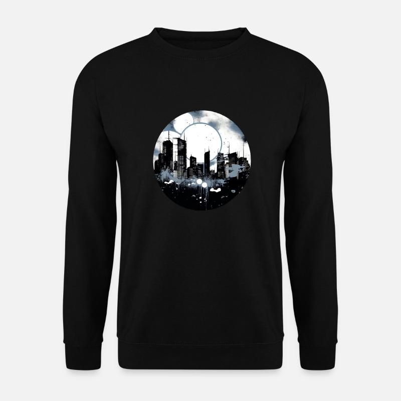 Die Stadt bei Nacht - Unisex Pullover - Schwarz
