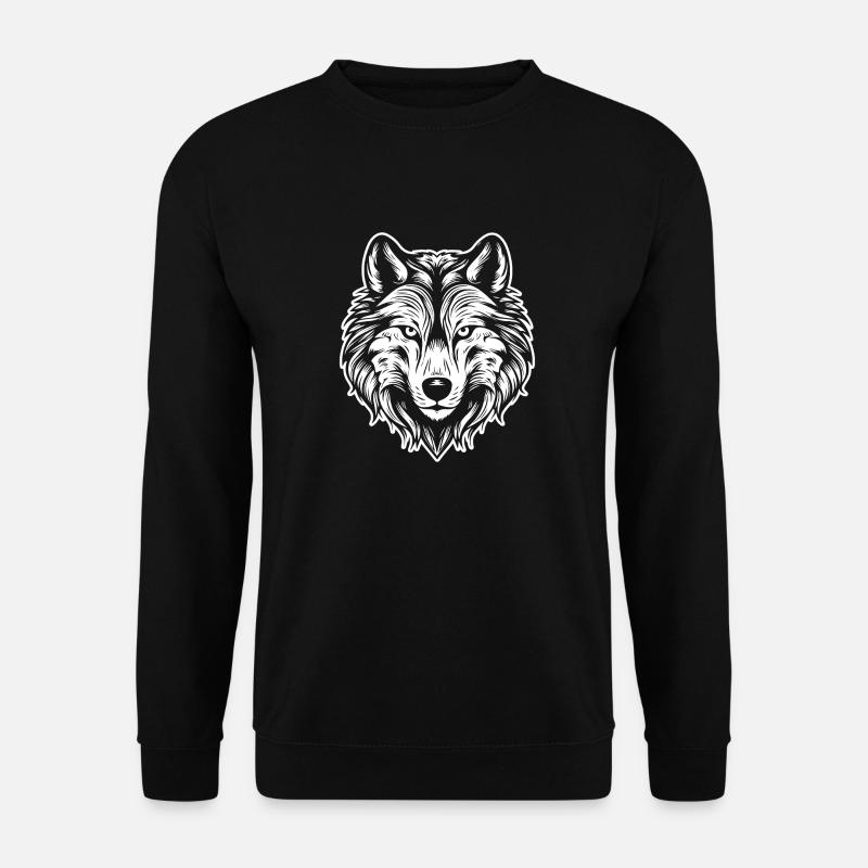 Wolf - Unisex Pullover - Schwarz