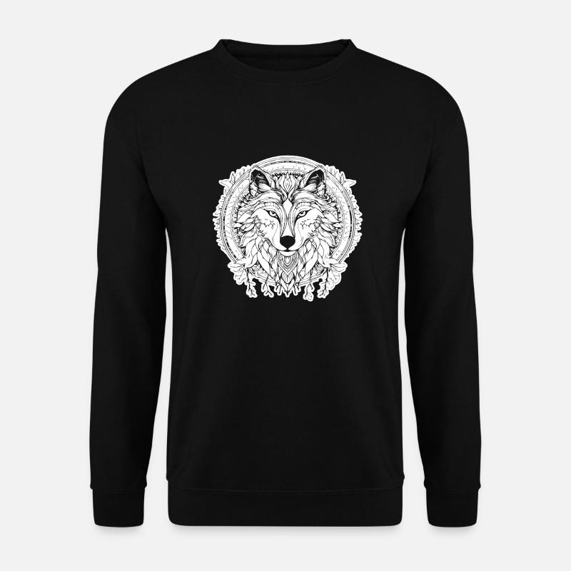 Wolf - Unisex Pullover - Schwarz