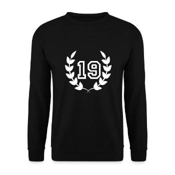 Geschenkidee zum 19. Geburtstag 19 Jahre - Unisex Pullover - Schwarz - Vorne - Alina (178cm) & Michal (187cm)